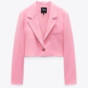 Pink Zara cropped blazer